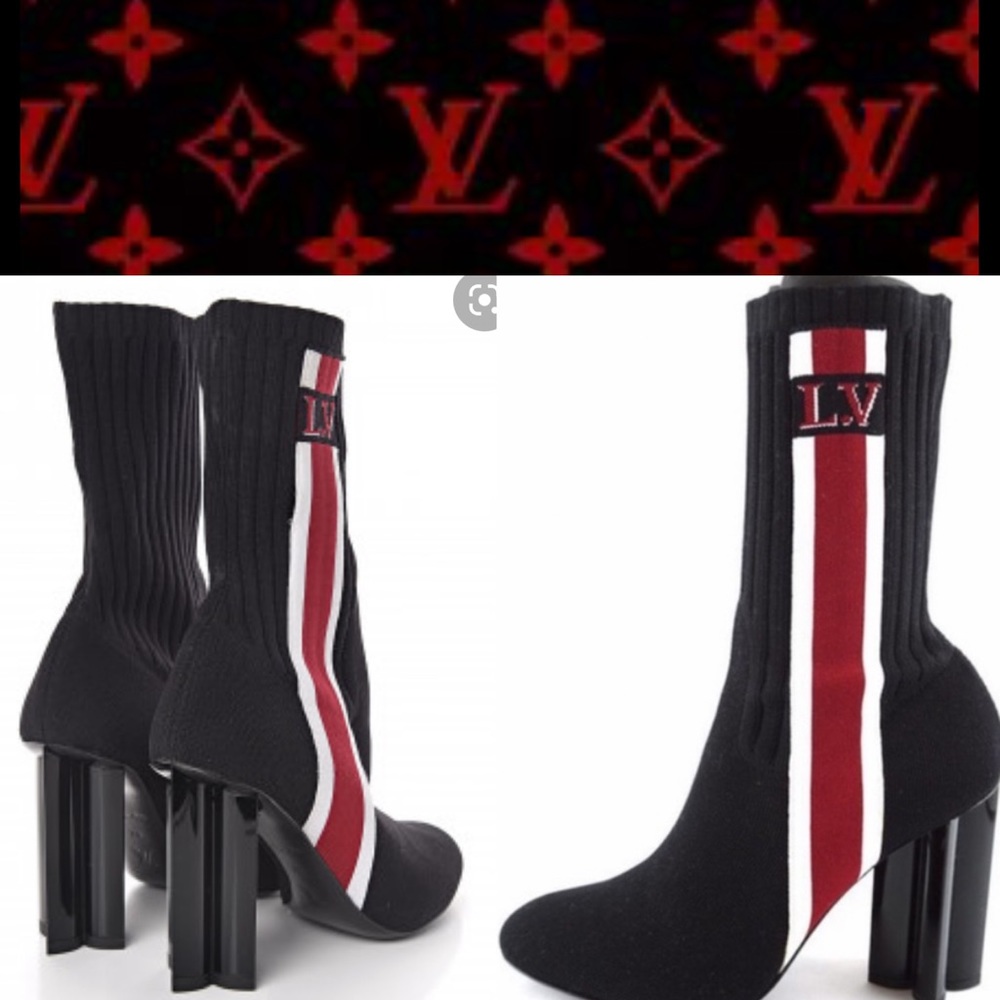New💕Louis Vuitton silhouette fabric stretch boot💕